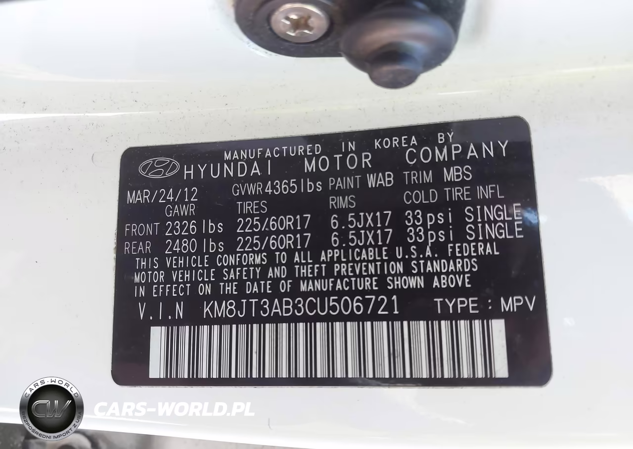 2012 Hyundai Tucson Gl VIN:KM8JT3AB3CU506721 - 9