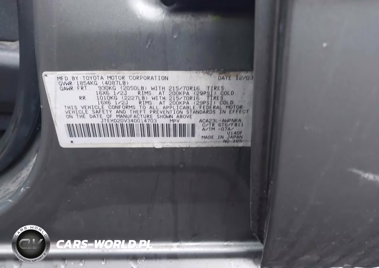 2004 Toyota Rav4 VIN:JTEHD20V340014703 - 9