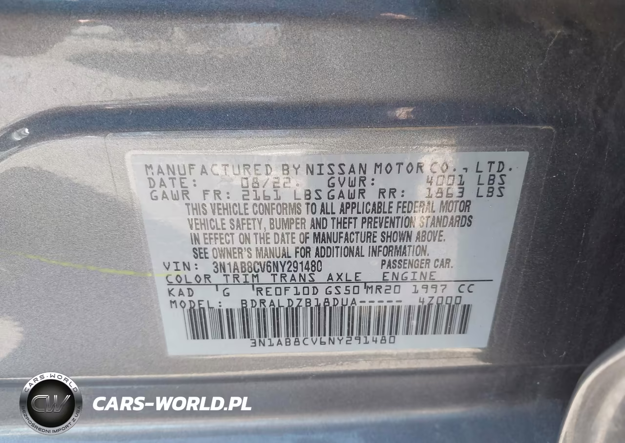 NISSAN SENTRA VIN:3N1AB8CV6NY291480 - 9