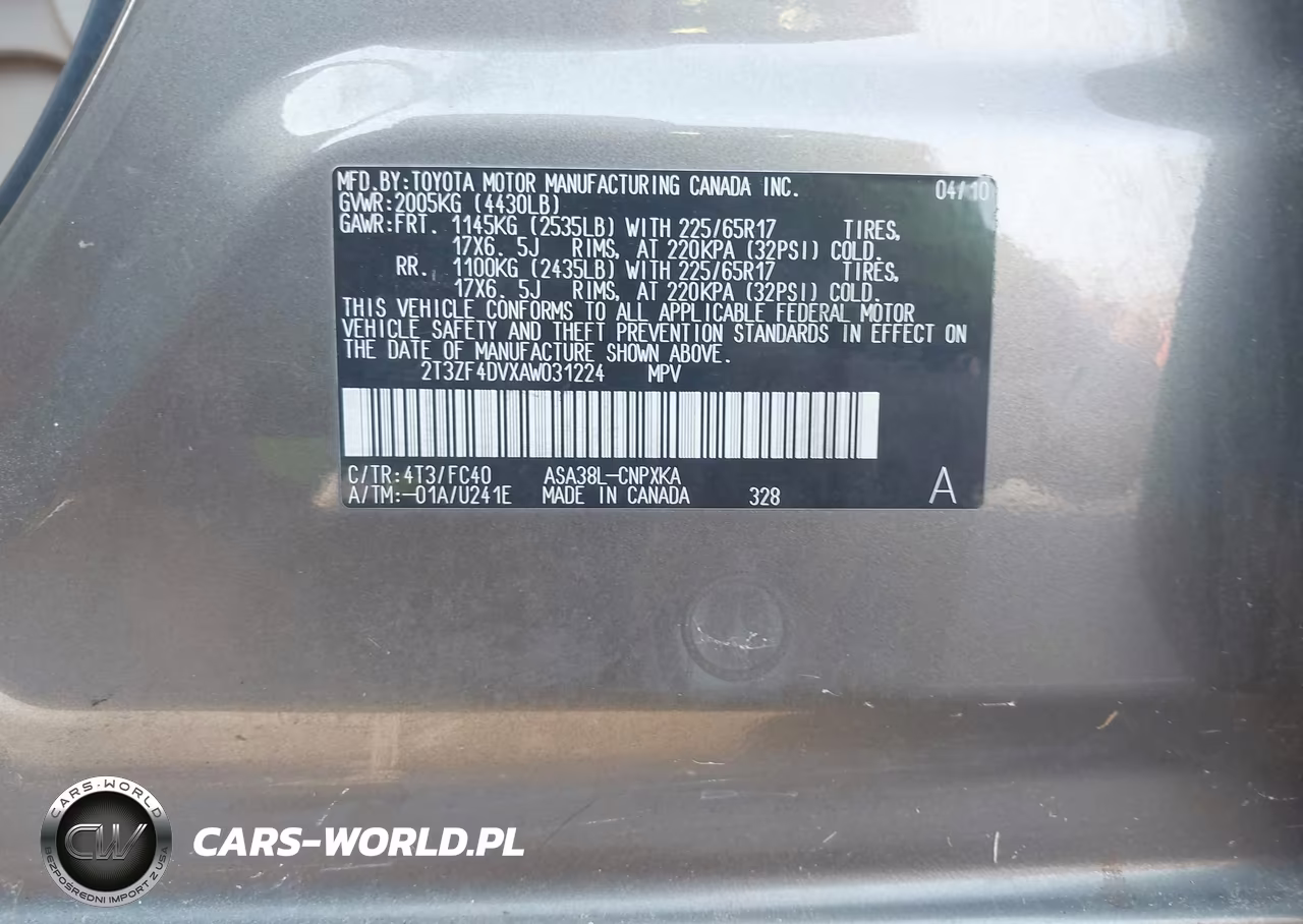 2010 Toyota Rav4 VIN:2T3ZF4DVXAW031224 - 9