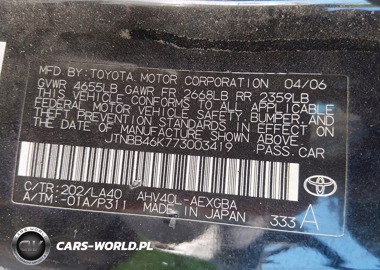 2007 Toyota Camry Hybrid VIN:JTNBB46K773003419 - 9