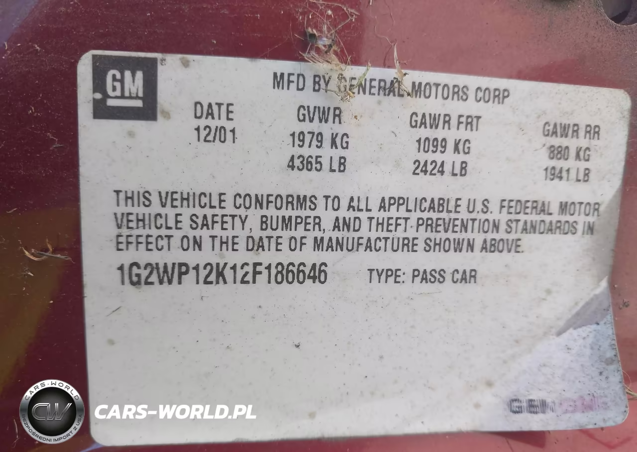 2002 Pontiac Grand Prix Gt VIN:1G2WP12K12F186646 - 9