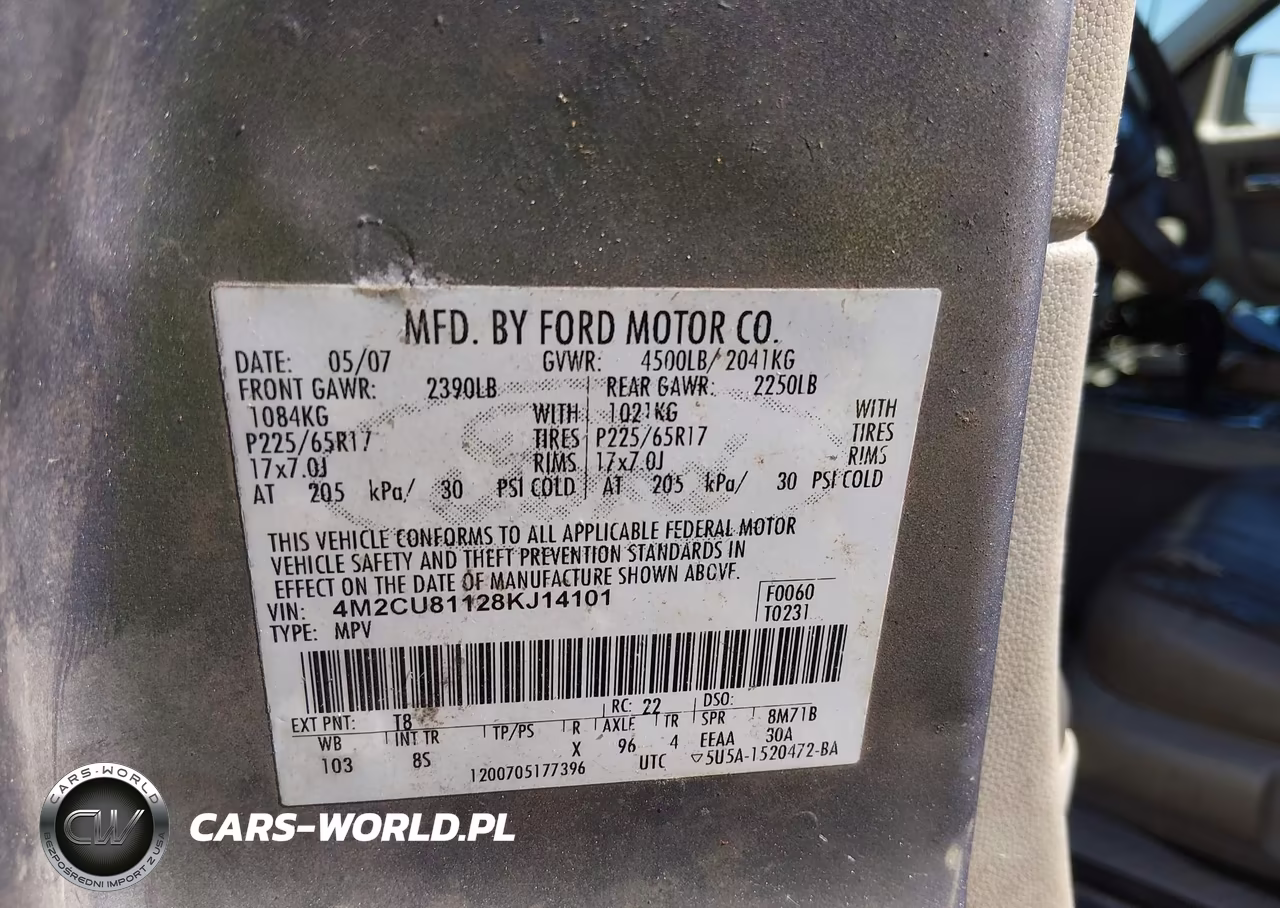 2008 Mercury Mariner V6 VIN:4M2CU81128KJ14101 - 9
