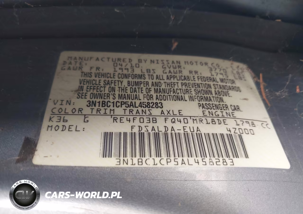 2010 Nissan Versa 1.8S VIN:3N1BC1CP5AL458283 - 9