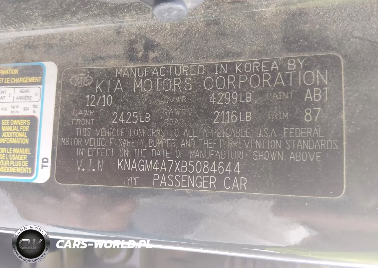 2011 Kia Optima Lx VIN:KNAGM4A7XB5084644 - 9