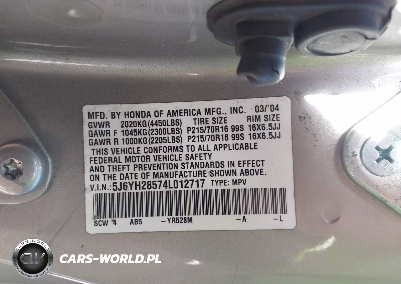2004 Honda Element Ex VIN:5J6YH28574L012717 - 9