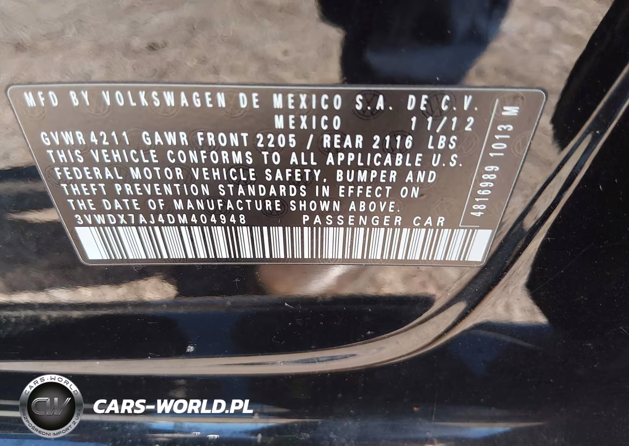 2013 Volkswagen Jetta 2.5L Se VIN:3VWDX7AJ4DM404948 - 9