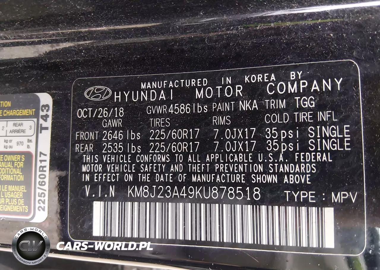 2019 Hyundai Tucson Se VIN:KM8J23A49KU878518 - 9