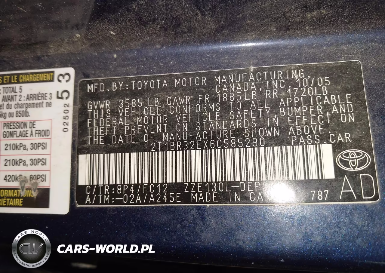 2006 Toyota Corolla S VIN:2T1BR32EX6C585290 - 9