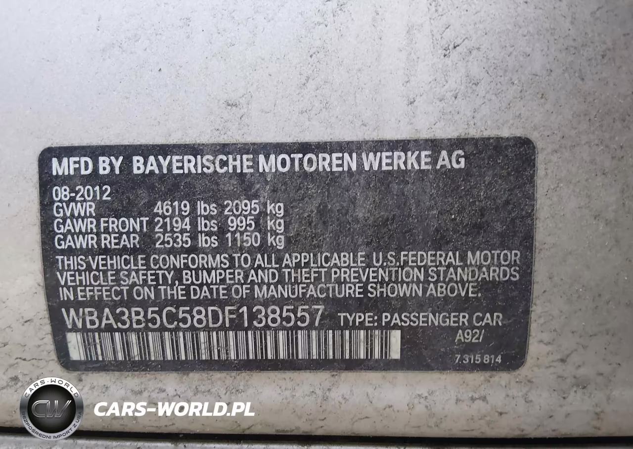 2013 BMW 328I xDrive VIN:WBA3B5C58DF138557 - 9