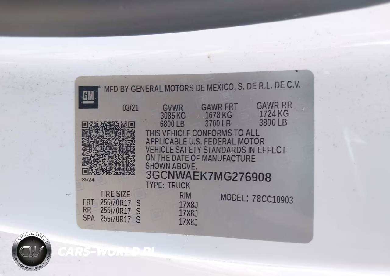 2021 Chevrolet Silverado 1500 2Wd Long Bed Wt VIN:3GCNWAEK7MG276908 - 9