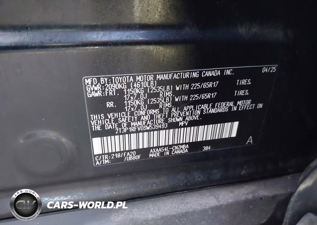 2025 Toyota Rav4 Xle VIN:2T3P1RFV0SW539493 - 9