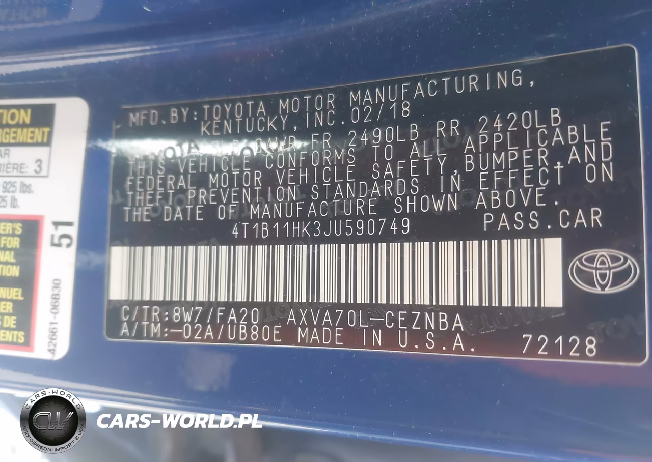 2018 Toyota Camry Le VIN:4T1B11HK3JU590749 - 9