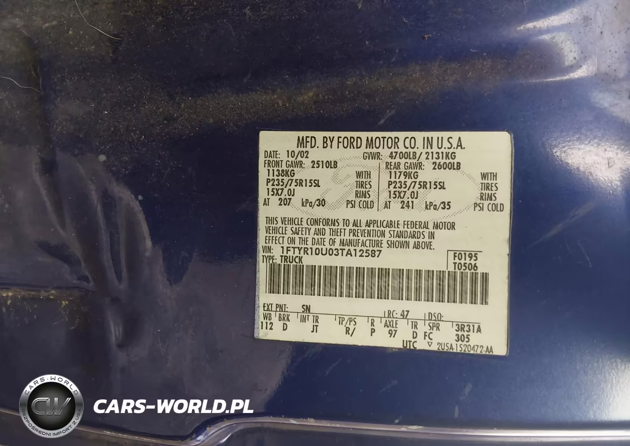 2003 Ford Ranger Edge-Xl-Xlt VIN:1FTYR10U03TA12587 - 9
