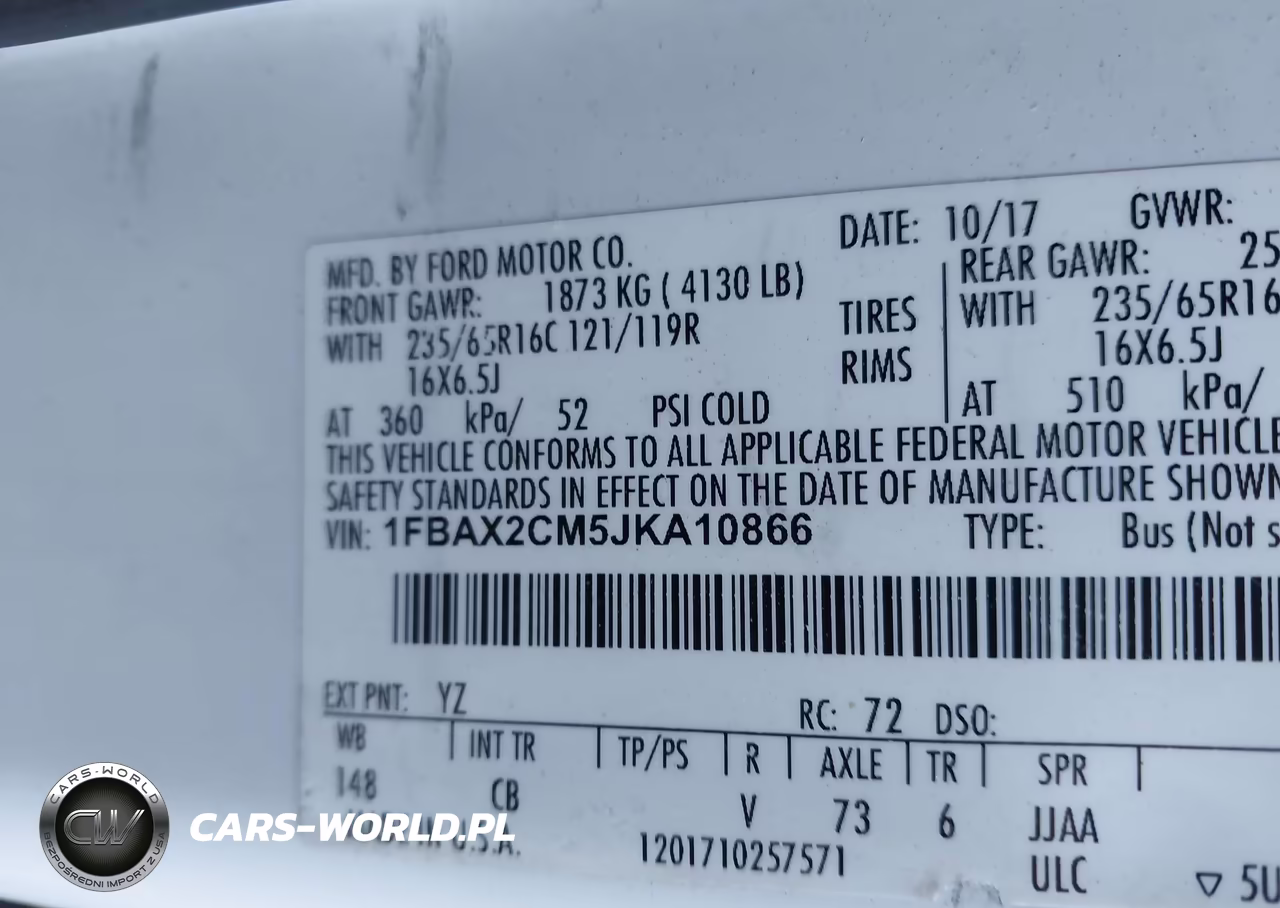 2018 Ford Transit-350 Xlt VIN:1FBAX2CM5JKA10866 - 9