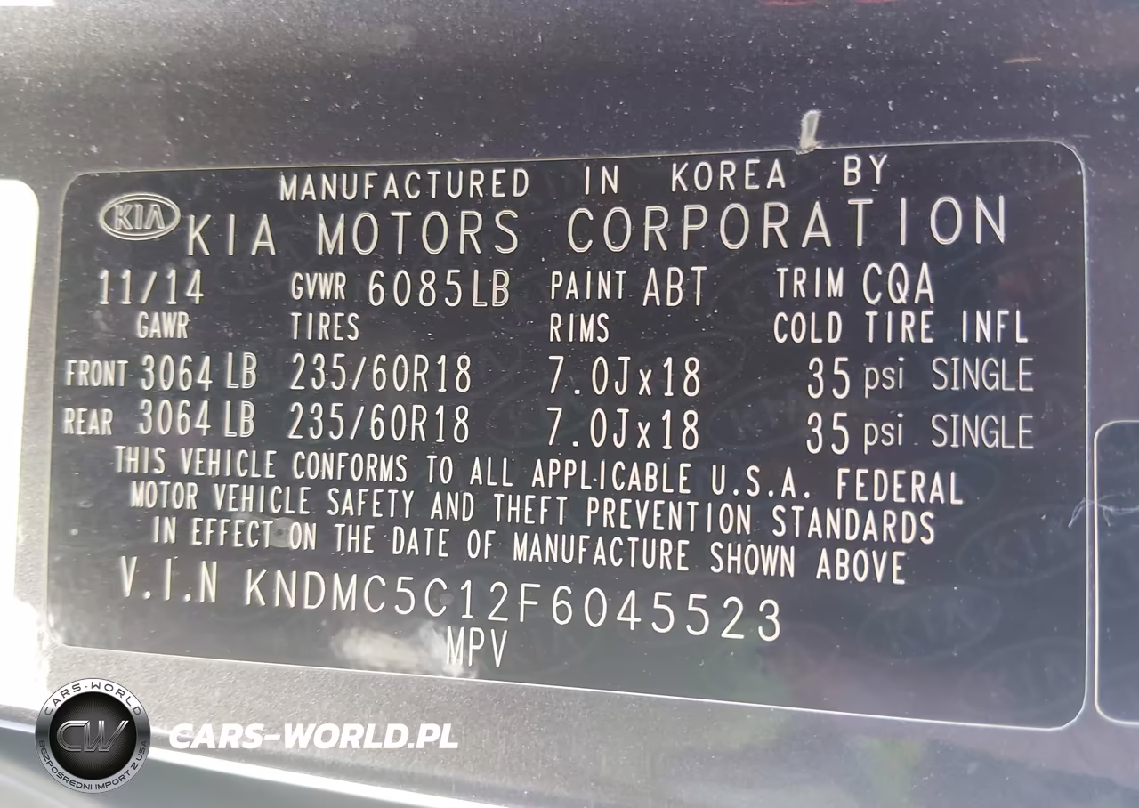 2015 Kia Sedona Ex VIN:KNDMC5C12F6045523 - 9
