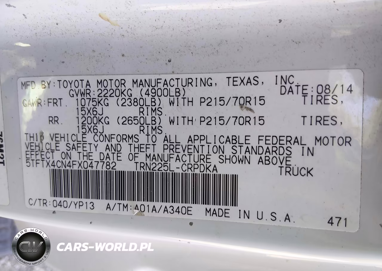 2015 Toyota Tacoma VIN:5TFTX4CN4FX047782 - 9