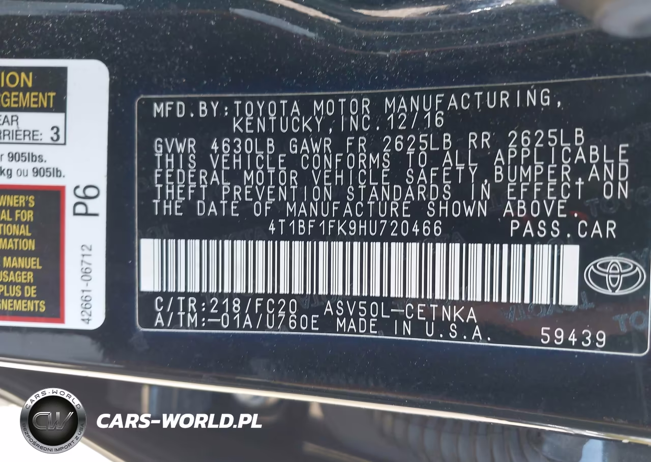 2017 Toyota Camry Le VIN:4T1BF1FK9HU720466 - 9