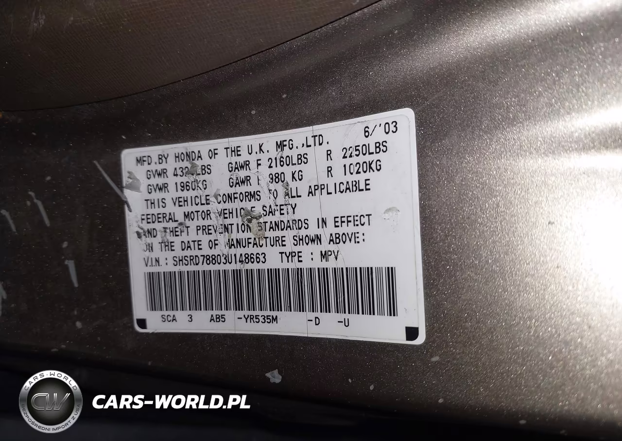 2003 Honda Cr-V Ex VIN:SHSRD78803U148663 - 9