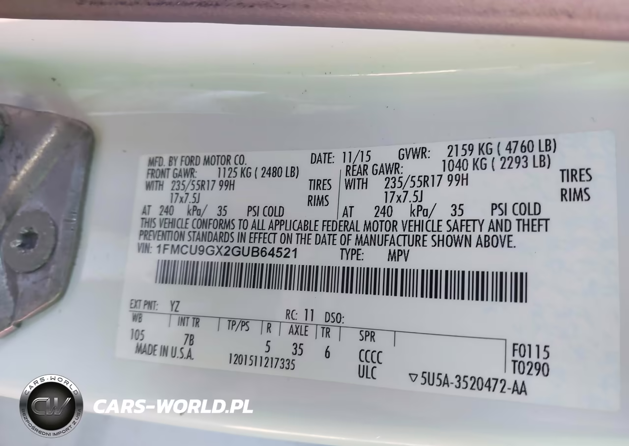 2016 Ford Escape Se VIN:1FMCU9GX2GUB64521 - 9