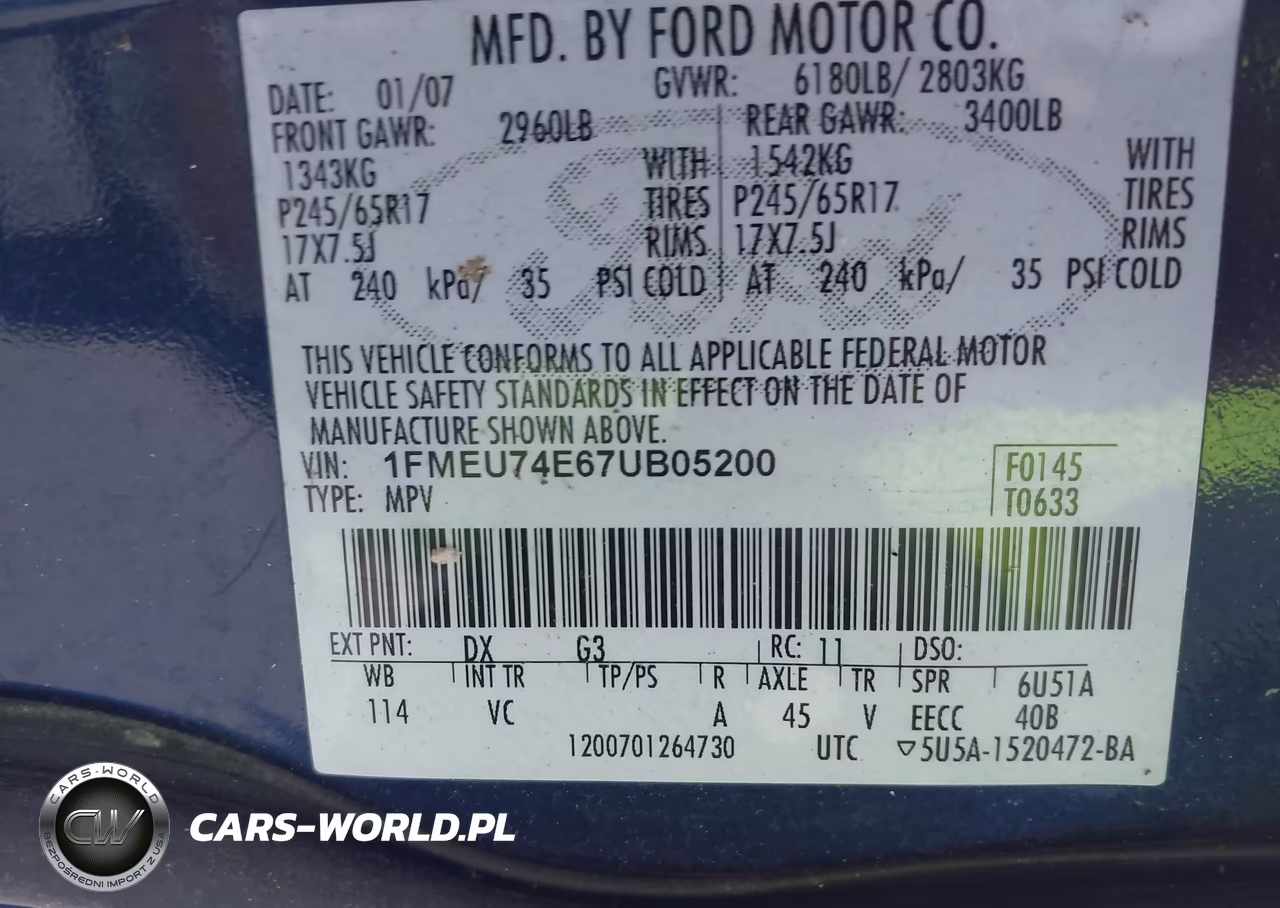 2007 Ford Explorer Eddie Bauer VIN:1FMEU74E67UB05200 - 9