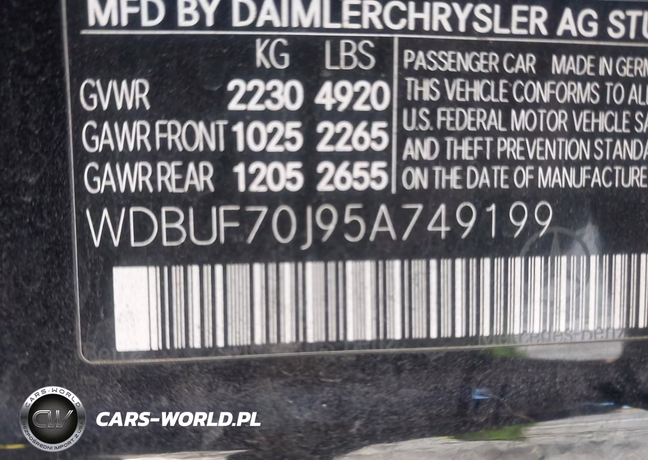 2005 Mercedes-Benz E 500 VIN:WDBUF70J95A749199 - 9