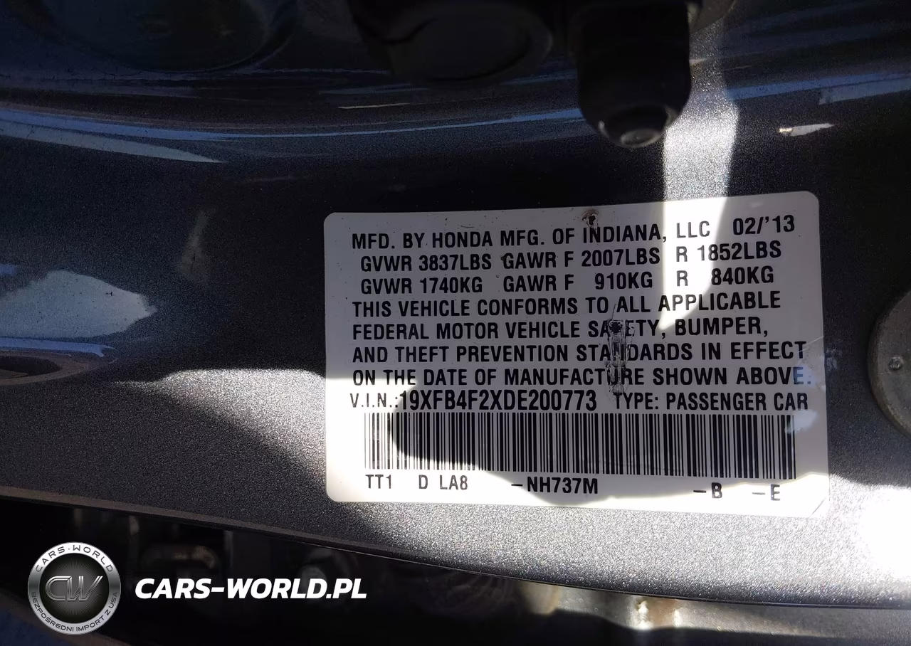 2013 Honda Civic Hybrid VIN:19XFB4F2XDE200773 - 9