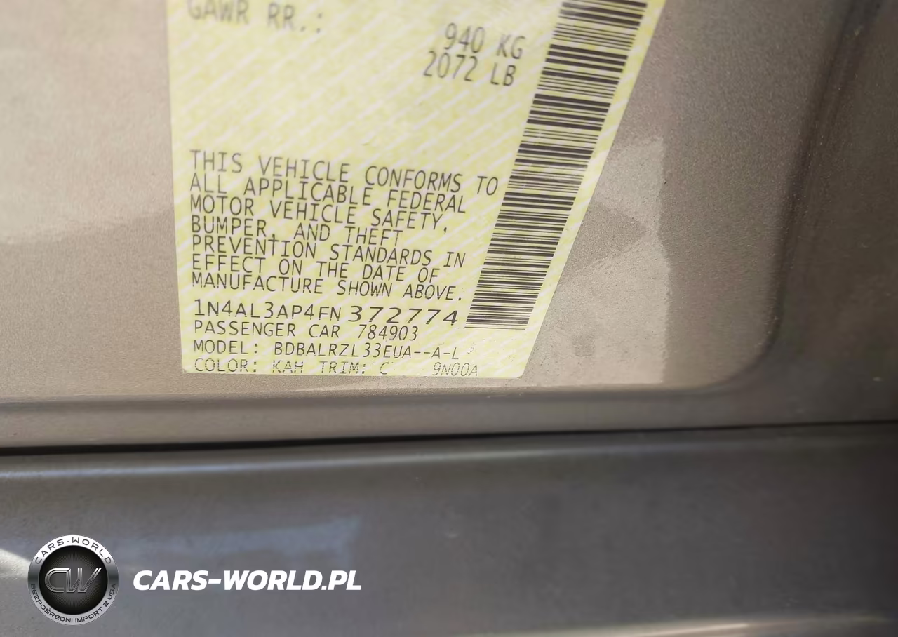 2015 Nissan Altima 2.5 Sl VIN:1N4AL3AP4FN372774 - 9