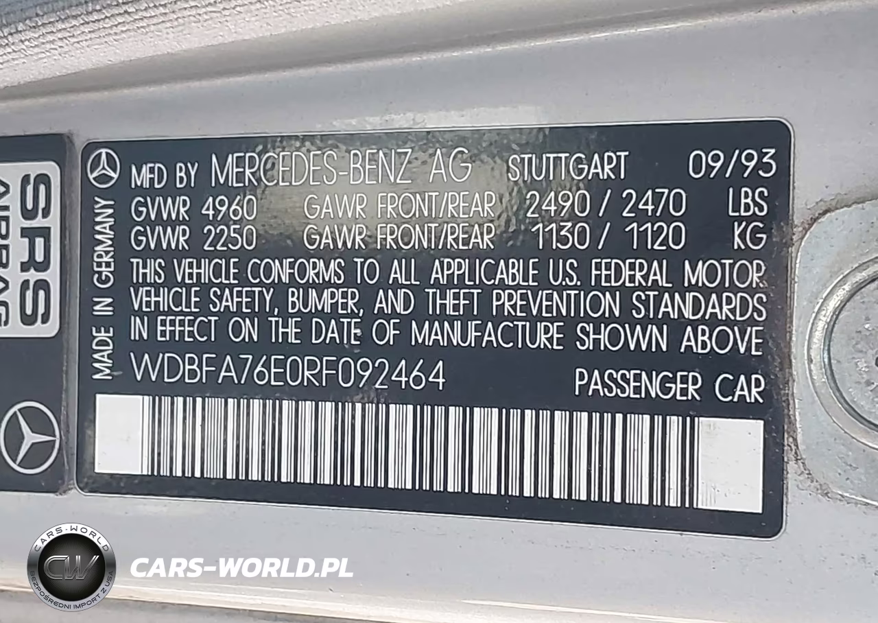 1994 Mercedes-Benz Sl 600 VIN:WDBFA76E0RF092464 - 9