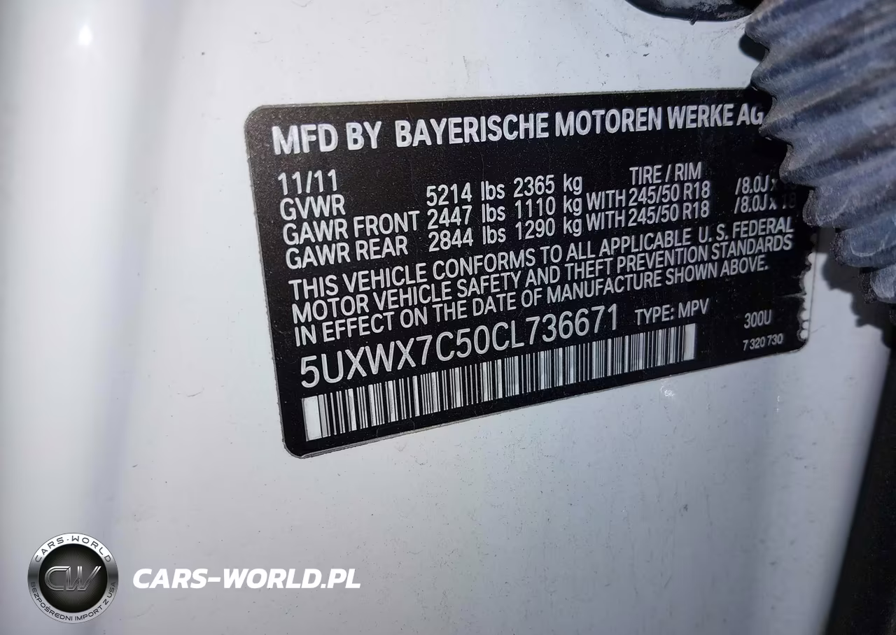 2012 BMW X3 xDrive35I VIN:5UXWX7C50CL736671 - 9