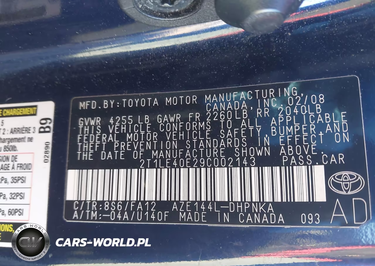 2009 Toyota Matrix S VIN:2T1LE40E29C002143 - 9