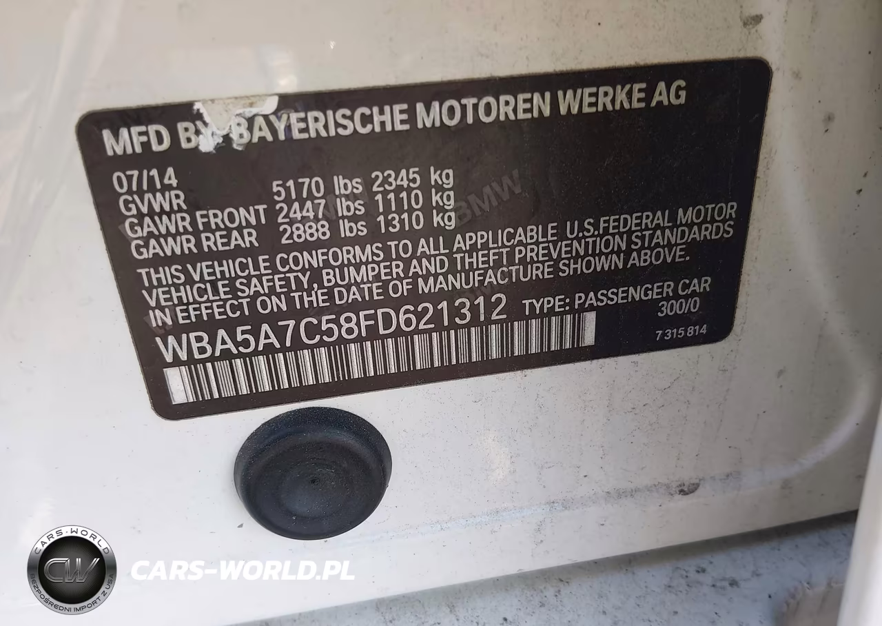 2015 BMW 528I xDrive VIN:WBA5A7C58FD621312 - 9