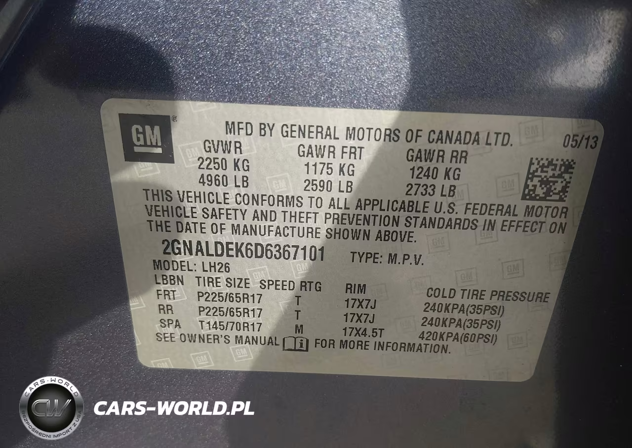 2013 Chevrolet Equinox 1Lt VIN:2GNALDEK6D6367101 - 9