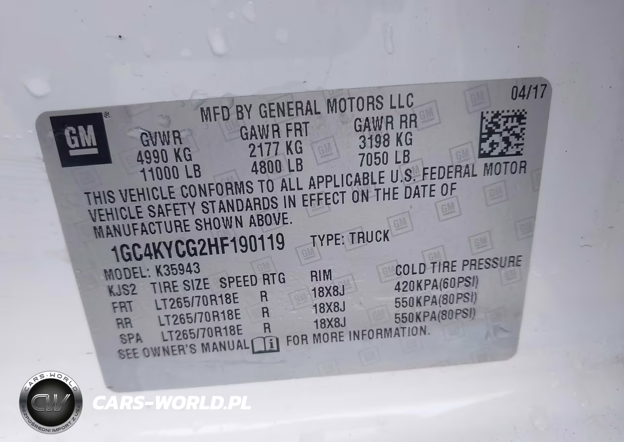 2017 Chevrolet Silverado 3500Hd Wt VIN:1GC4KYCG2HF190119 - 9