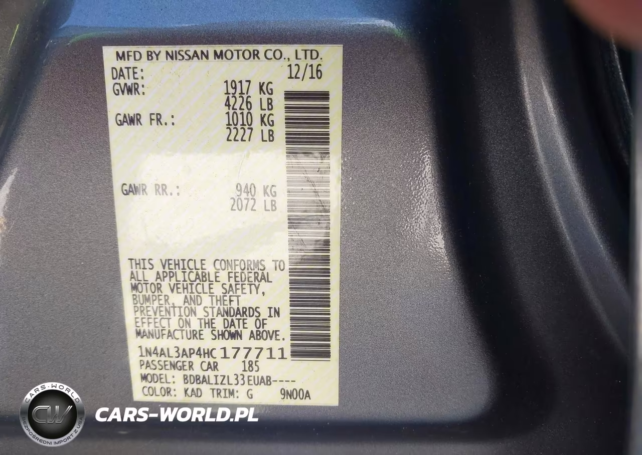 2017 Nissan Altima 2.5 Sv VIN:1N4AL3AP4HC177711 - 9