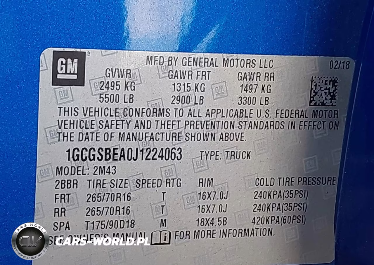 2018 Chevrolet Colorado Wt VIN:1GCGSBEA0J1224063 - 9