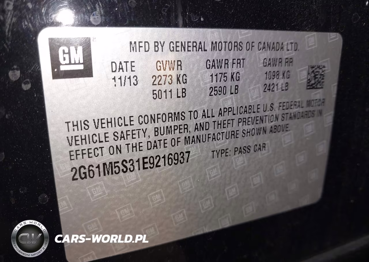 2014 Cadillac Xts Luxury VIN:2G61M5S31E9216937 - 9