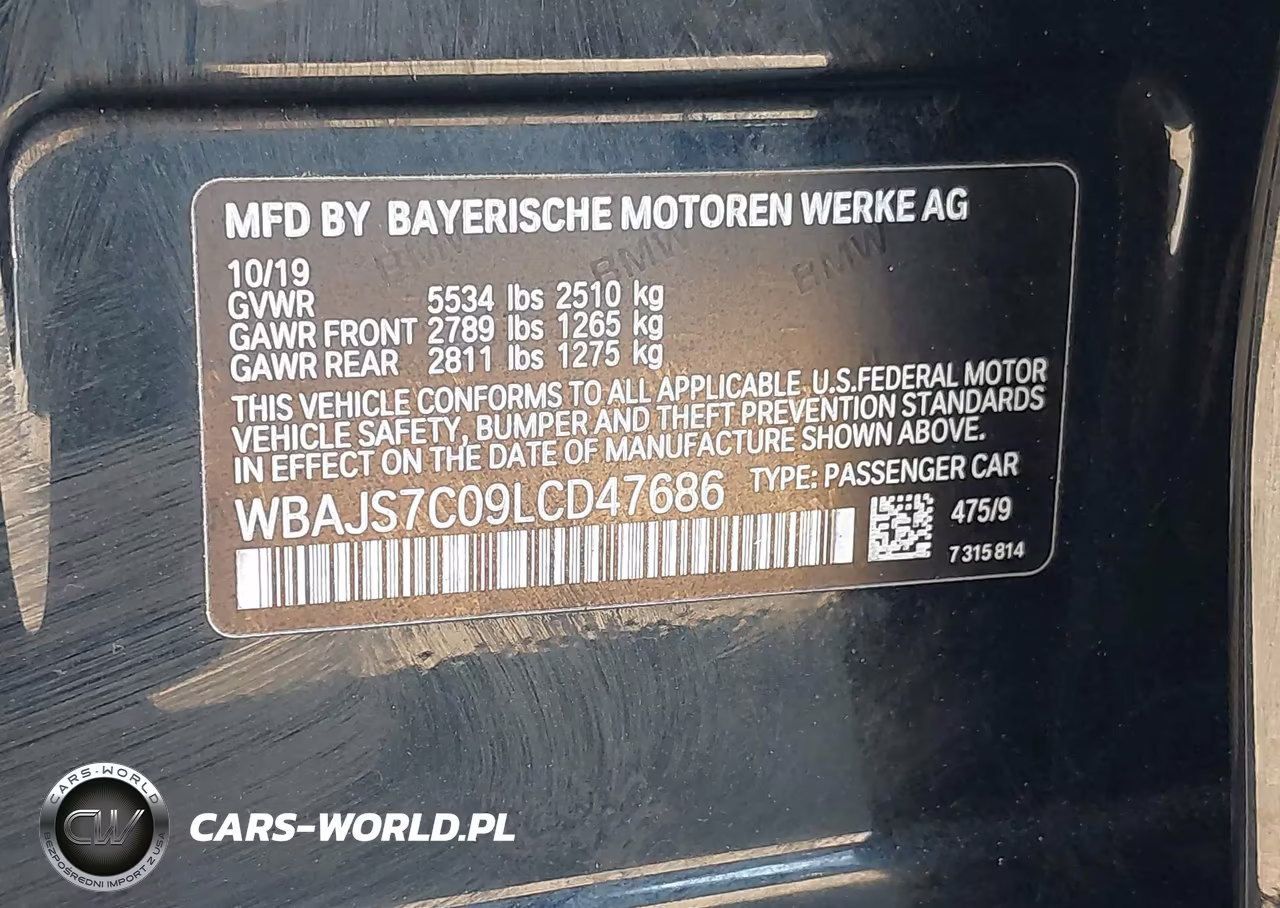 2020 BMW M550I xDrive VIN:WBAJS7C09LCD47686 - 9