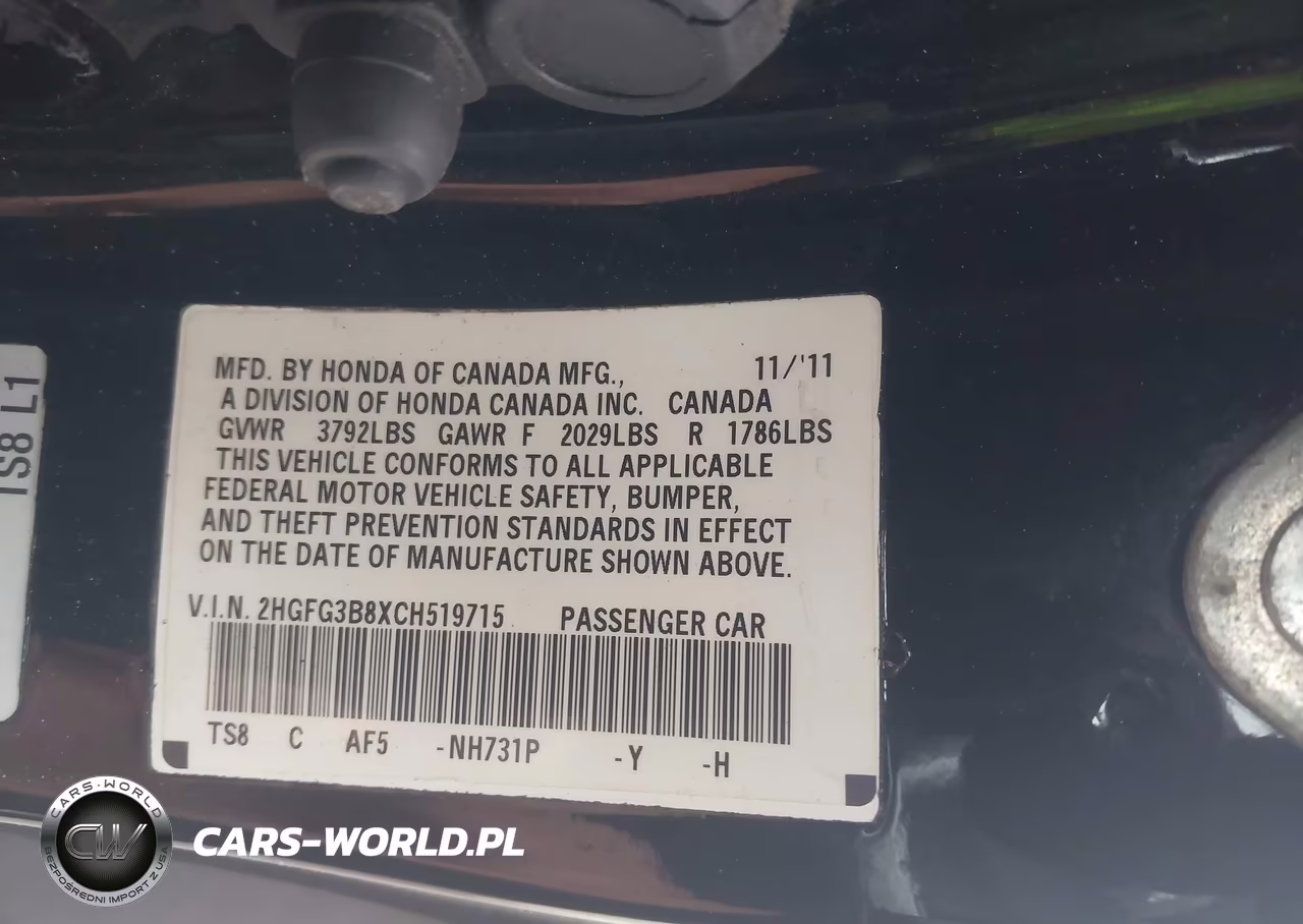 2012 Honda Civic Ex VIN:2HGFG3B8XCH519715 - 9