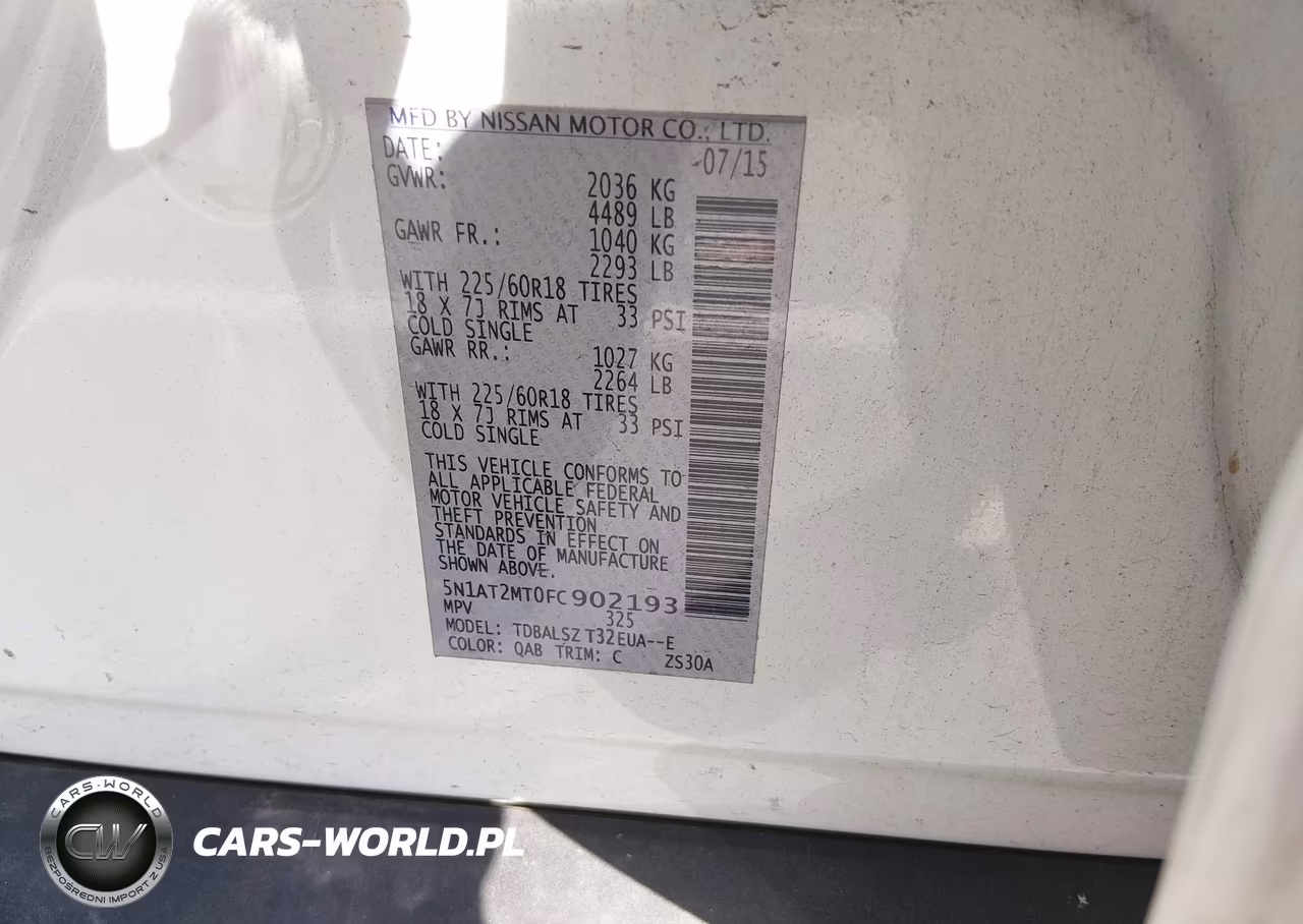 2015 Nissan Rogue Sl VIN:5N1AT2MT0FC902193 - 9