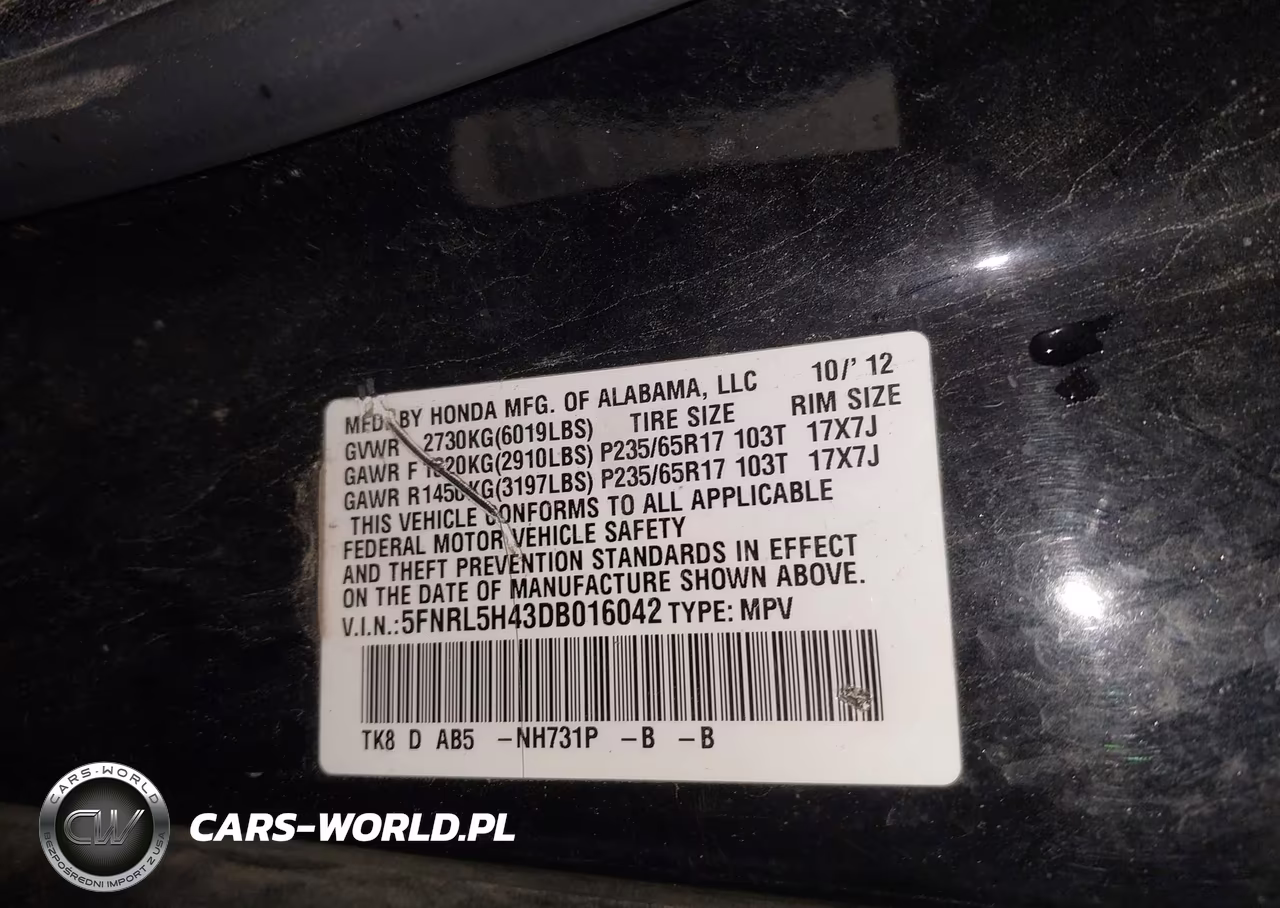 2013 Honda Odyssey Ex VIN:5FNRL5H43DB016042 - 9