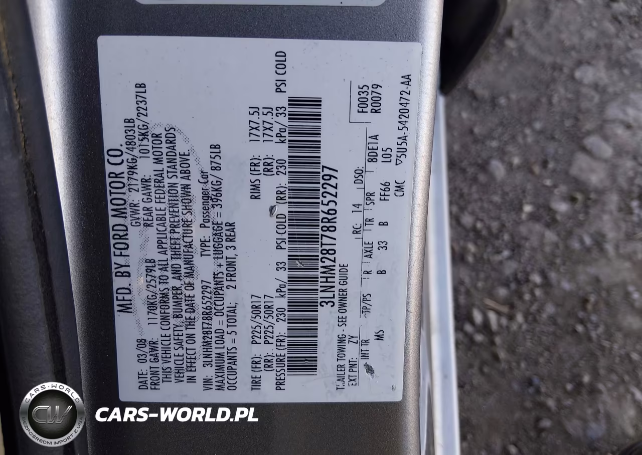 2008 Lincoln Mkz VIN:3LNHM28T78R652297 - 9