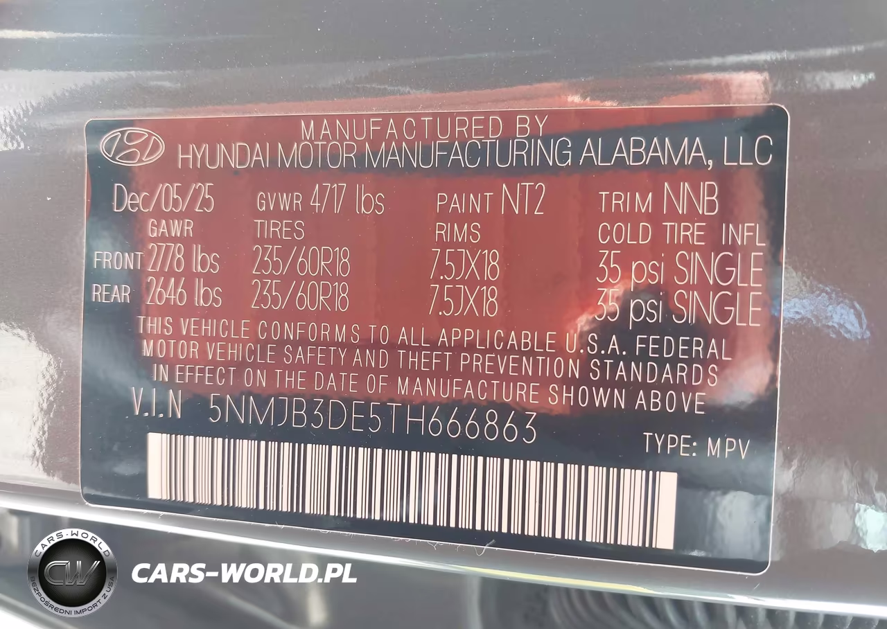 2026 Hyundai Tucson Sel VIN:5NMJB3DE5TH666863 - 9