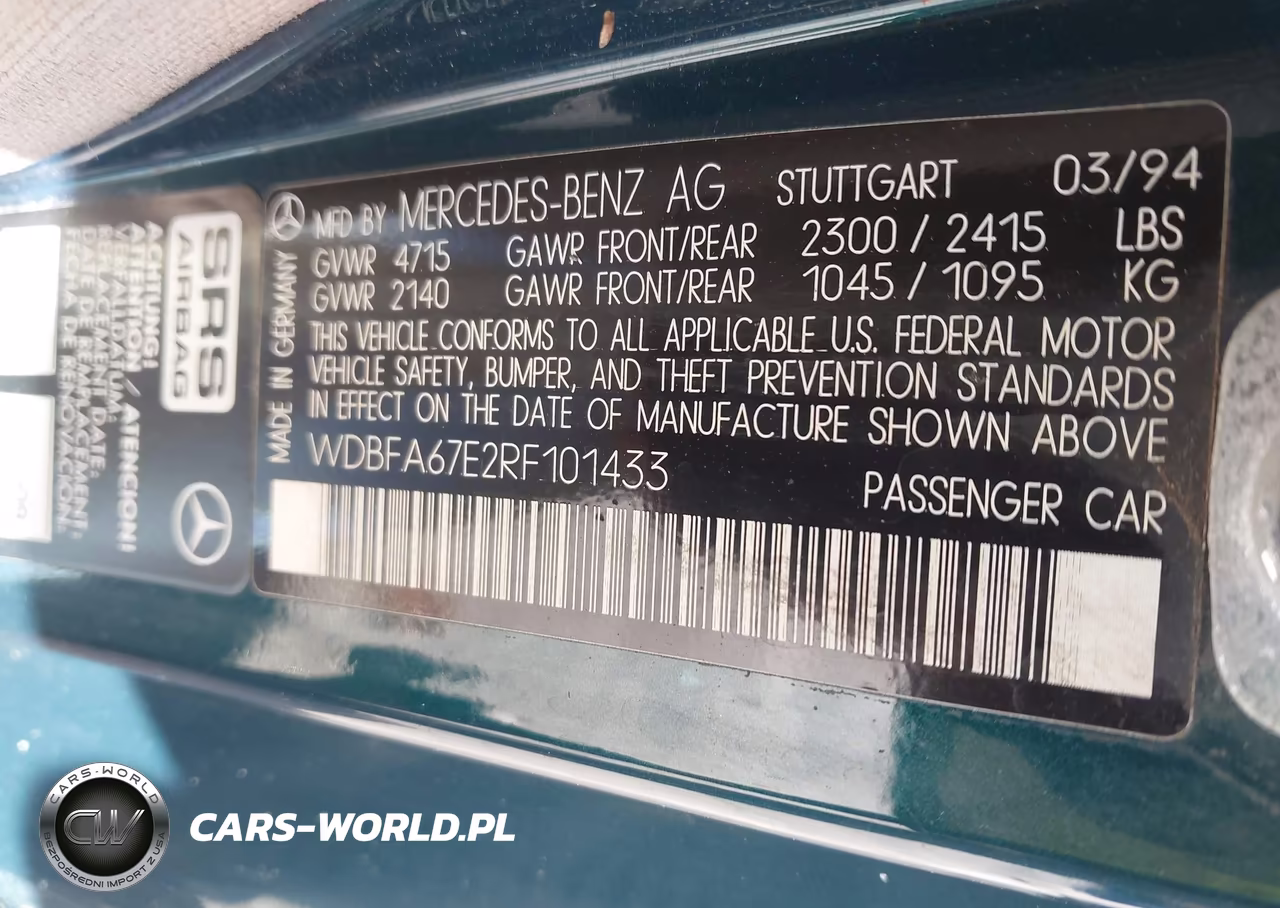 1994 Mercedes-Benz Sl 500 VIN:WDBFA67E2RF101433 - 9