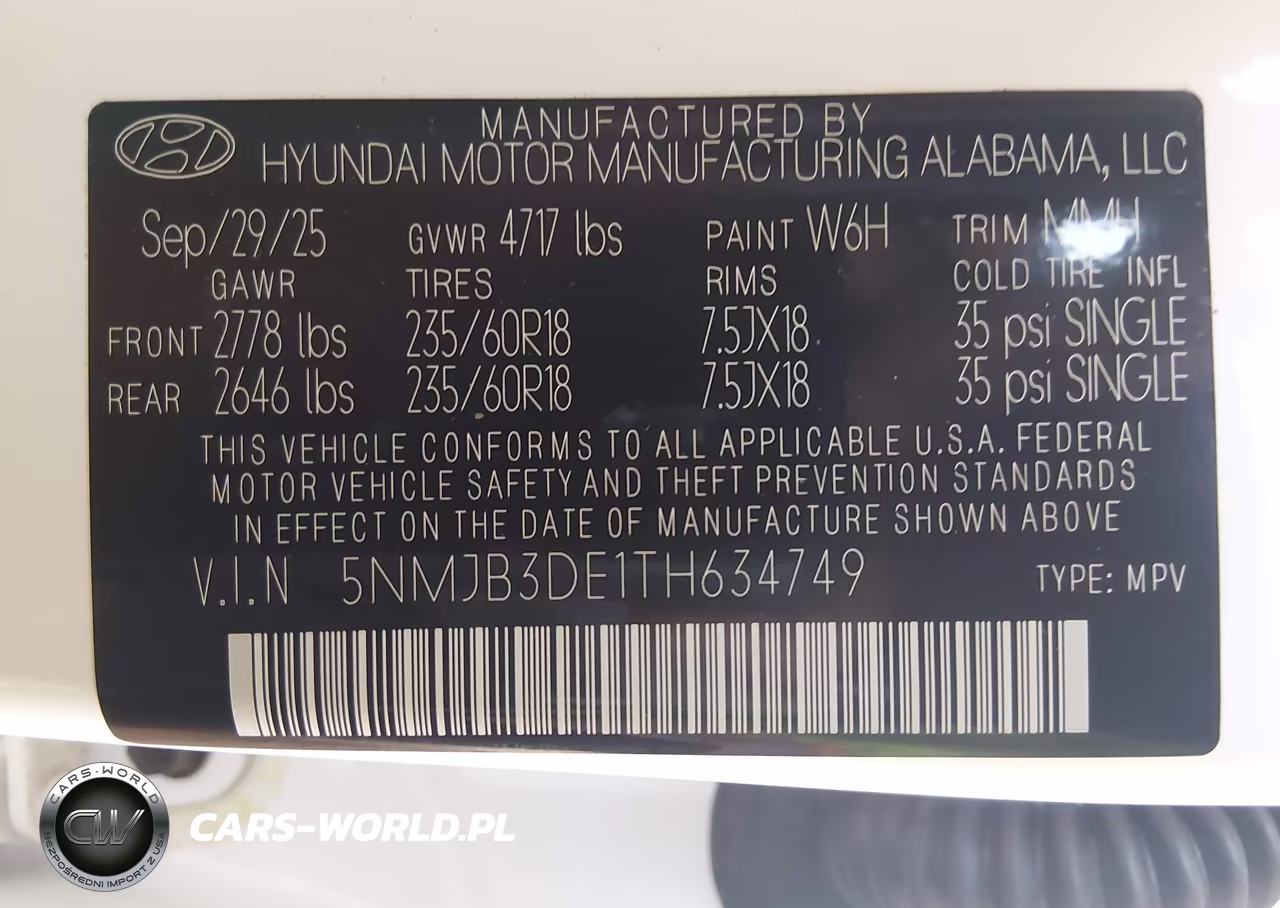2026 Hyundai Tucson Sel VIN:5NMJB3DE1TH634749 - 9