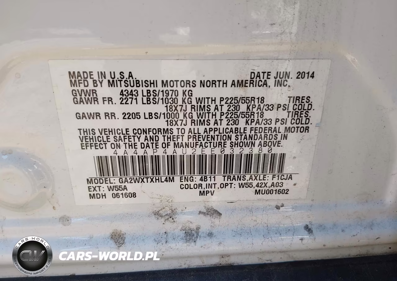 2014 Mitsubishi Outlander Sport Se VIN:4A4AP4AU2EE032380 - 9