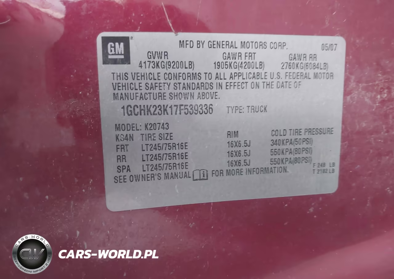 2007 Chevrolet Silverado 2500Hd Lt1 VIN:1GCHK23K17F539336 - 9