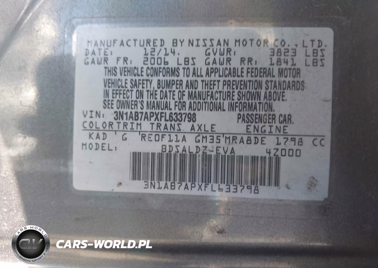 2015 Nissan Sentra Sv VIN:3N1AB7APXFL633798 - 12