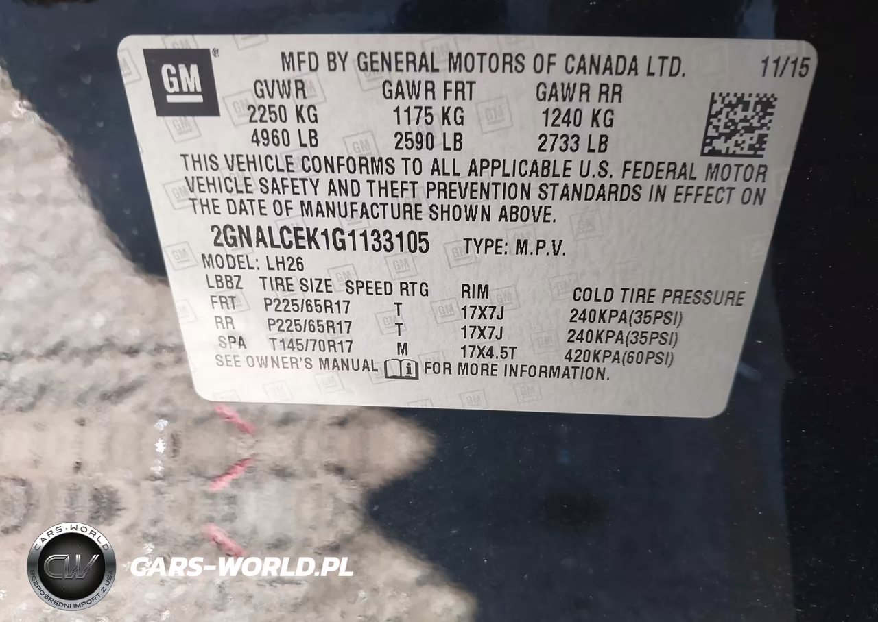 2016 Chevrolet Equinox Lt VIN:2GNALCEK1G1133105 - 9