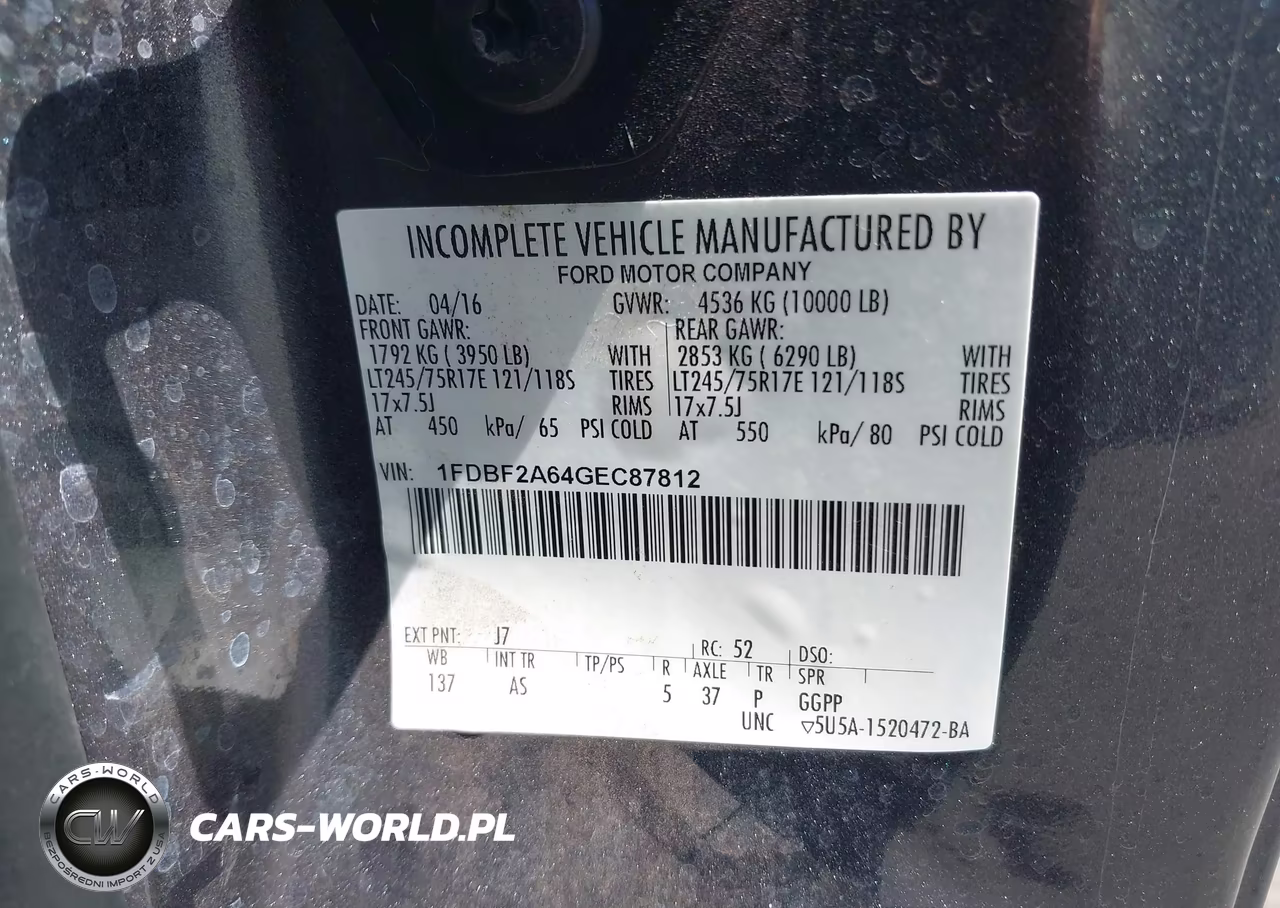 2016 Ford F-250 Xl VIN:1FDBF2A64GEC87812 - 9